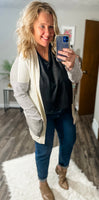 Striped patchwork cardigan