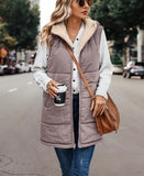 Faux fur long vest