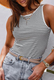 Striped rib knit tank