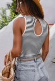 Striped rib knit tank