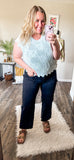 Scalloped trim sweater top