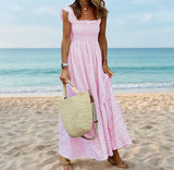 Pink gingham maxi