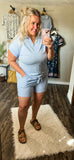 Striped short set