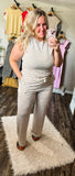 Casual khaki stripe set