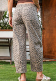 Leopard drawstring pants