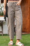 Leopard drawstring pants