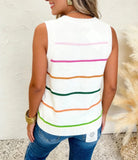 Striped sweater knit top