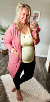 Waffle knit cardigan