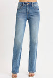 Tummy control straight leg denim