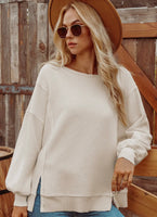 Oversized waffle knit pullover