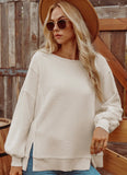 Oversized waffle knit pullover