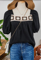 Crochet floral top