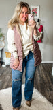 Faux fur long vest