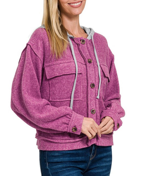 Brushed Hacci Shacket