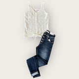 Drawstring sweater top