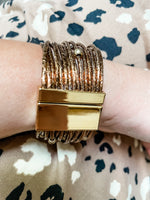 Bronze multi strand bracelet