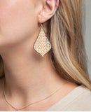 Gold brass tear drop earrings