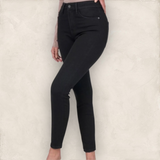 High rise black ankle skinny jeans