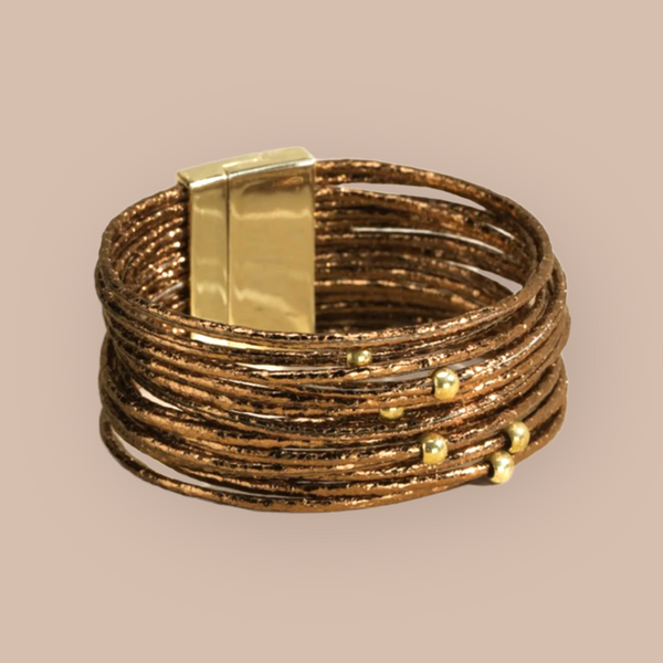 Bronze multi strand bracelet