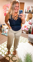 Polka dot split pants