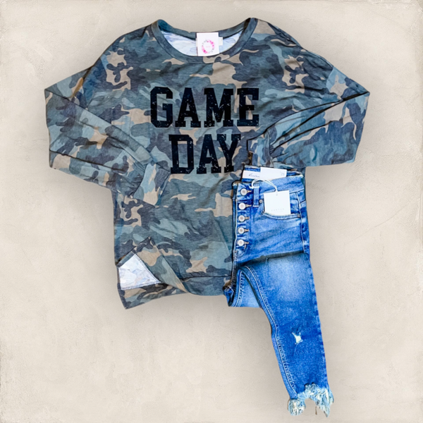 Camo game day pullover